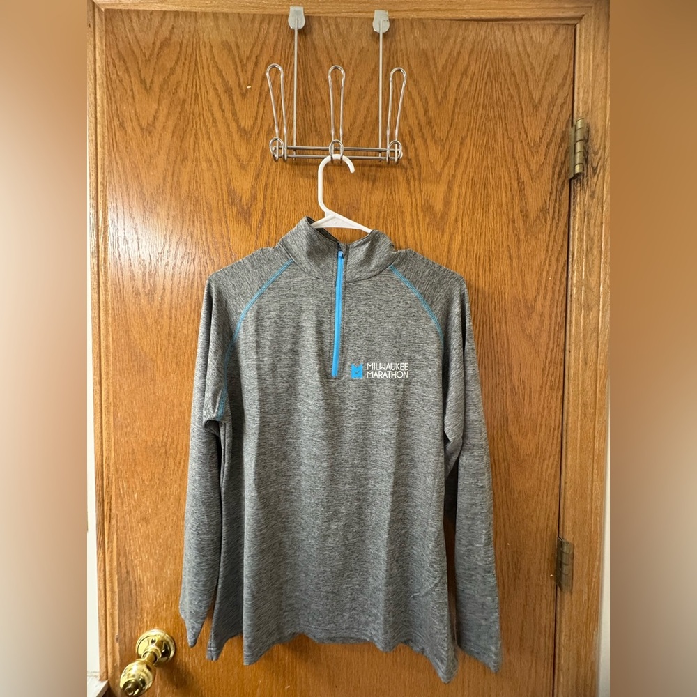Gray Milwaukee Marathon Quarter-Zip Pullover